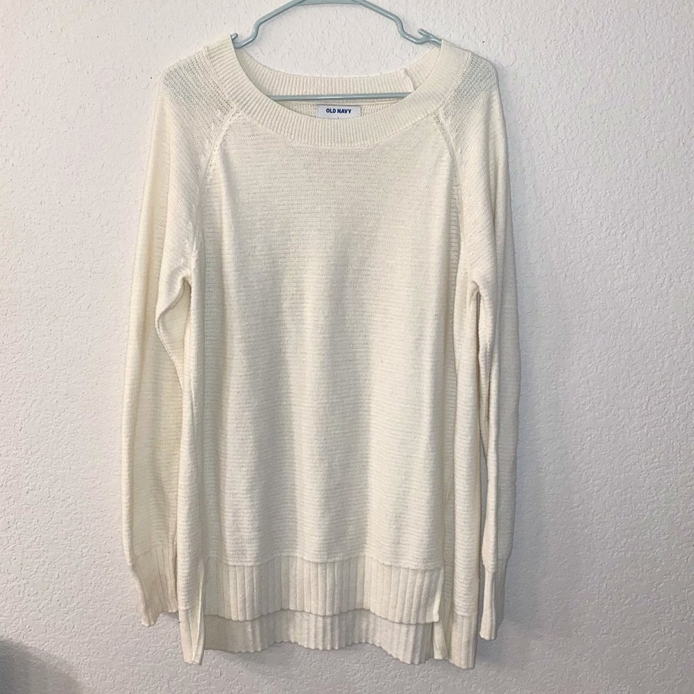 White Raglan Style Lightweight Old Navy Sweater